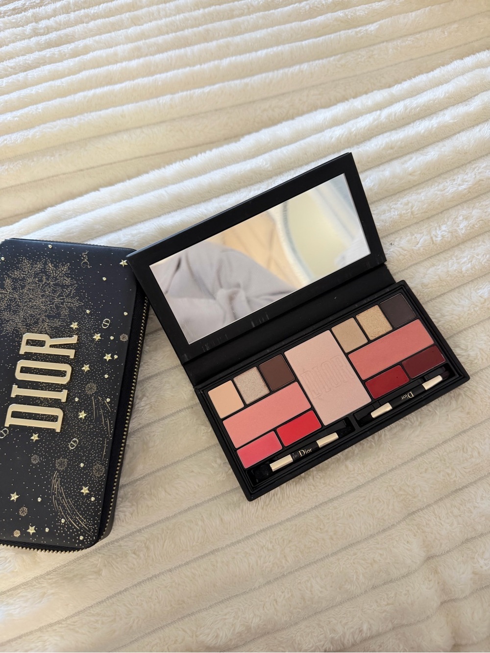 Dior Makeup Palette with Black & Gold Zippered Case